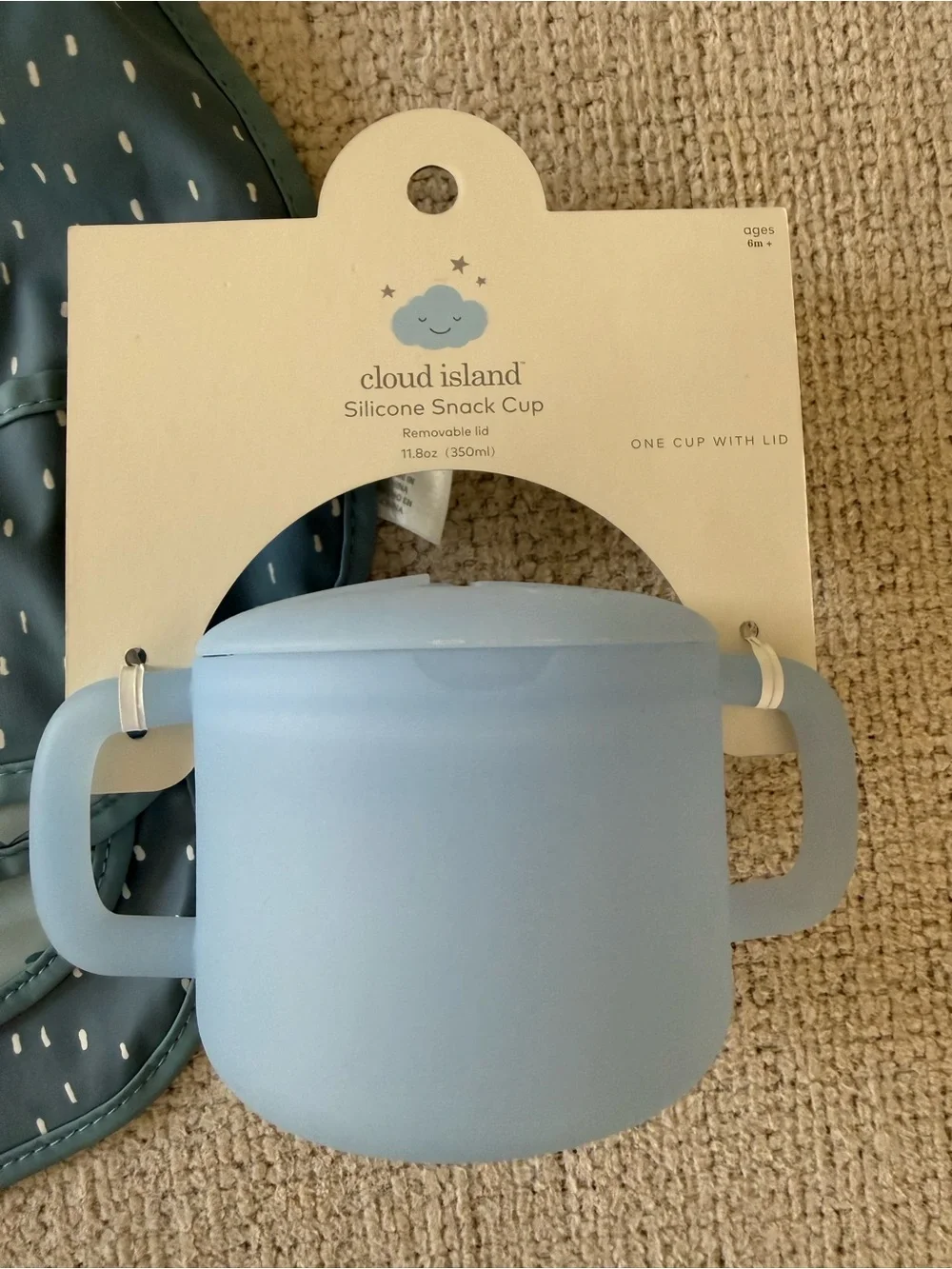 cloud island Teal and Light Blue Waterproof Baby Bib Set